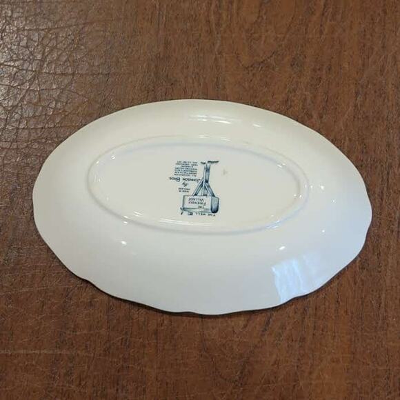 Vintage Friendly Village Johnson Bros vintage transferware small oval server - Picture 13 of 13